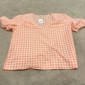 J crew gingham short sleeve top